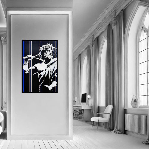 Sara Lora_Zeus with a Racket_living room